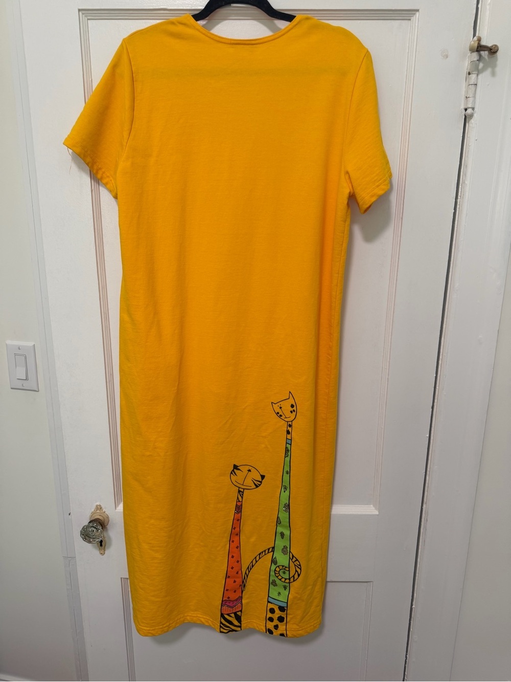 Rare 1980’s Cat and Mouse Mixed Pattern TShirt Dress by Cite Women’s Large - Picture 4 of 6